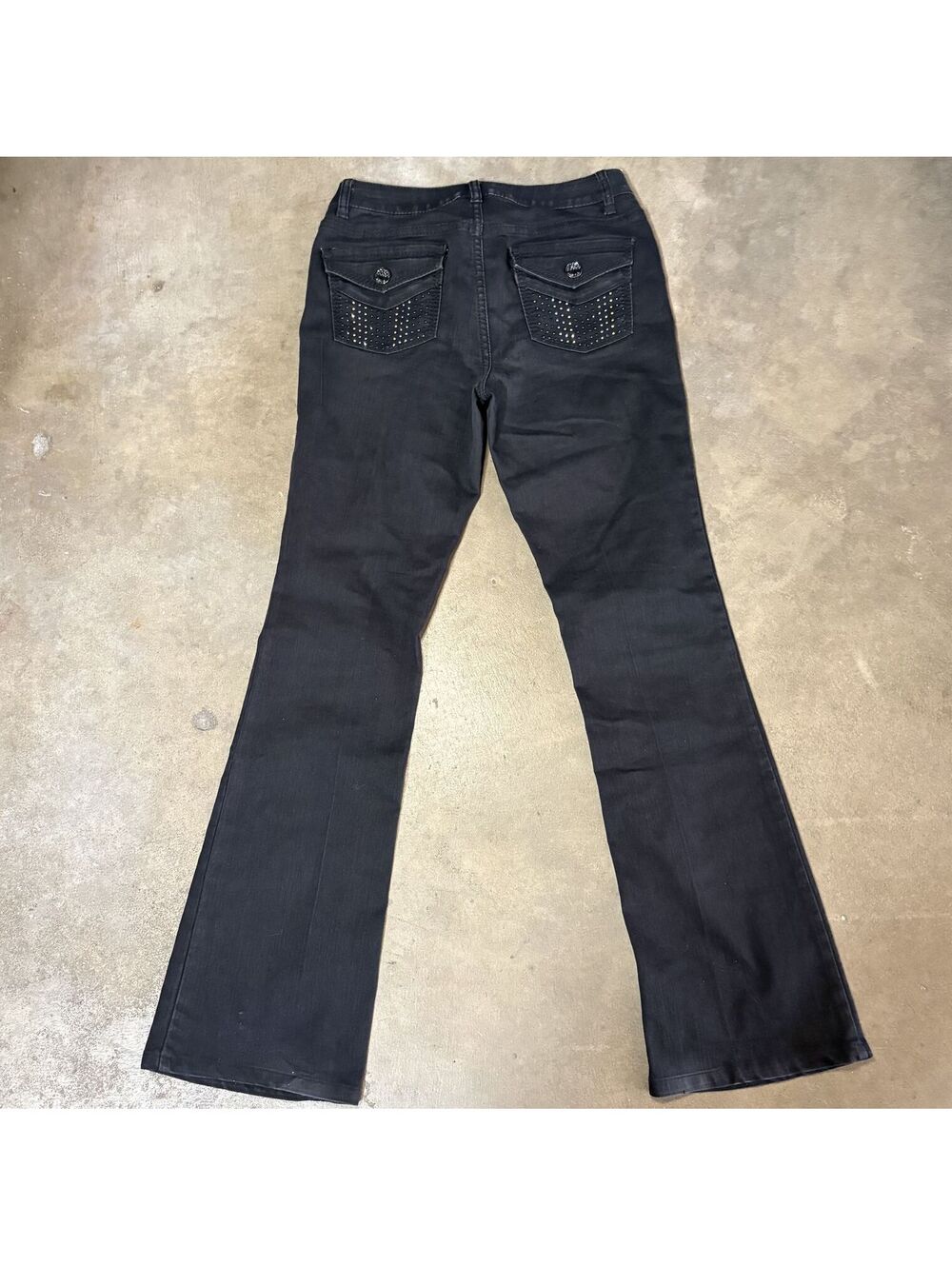 Y2k Cache Women's Black Studded Bootcut Jeans Sz 4